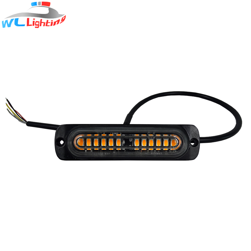 SMD 12 V 24 V 6 Wát Surface Mount 12 LED Thống Strobe Cảnh Báo Grill Nhấp Nháy Ánh Sáng